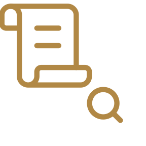 Icon of a document with a magnifying glass, representing a search or inspection of a document.