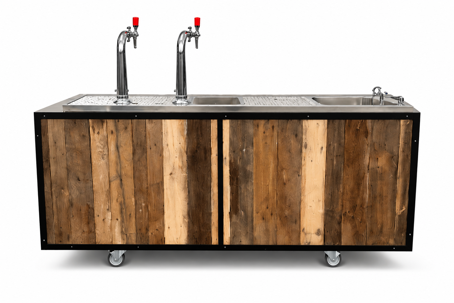 Mobiele biertap 220 cm met 2 kranen