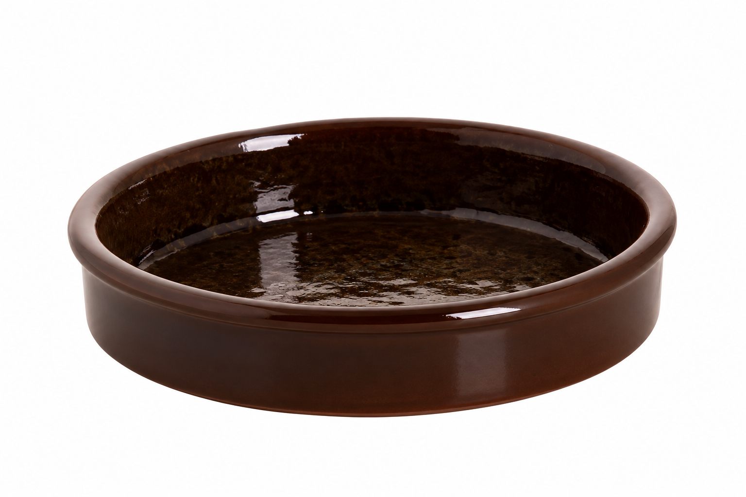 Ovenschaal rond 14 cm, blauw bruin