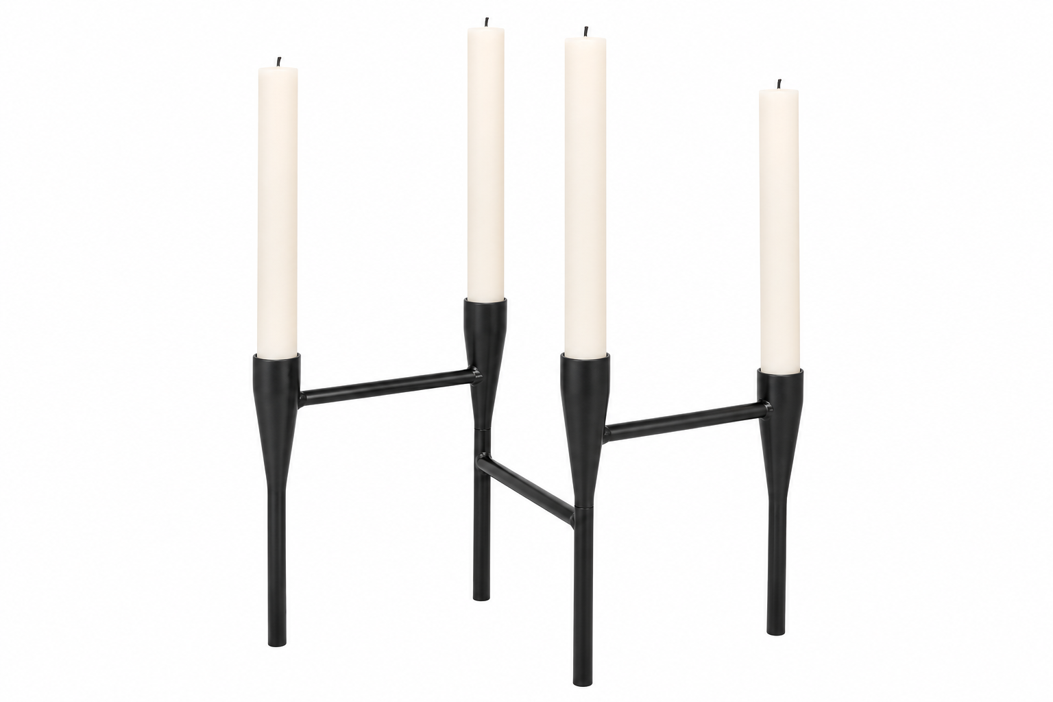 Zwarte Metalen Kandelaar 28 cm