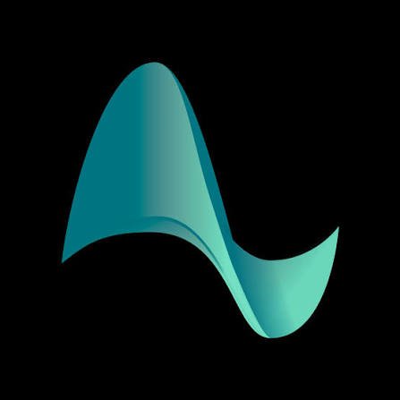 A digital graphic of a teal-colored sine wave on a black background.
