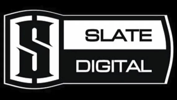 Slate Digital logo with a shield emblem and stylized text.