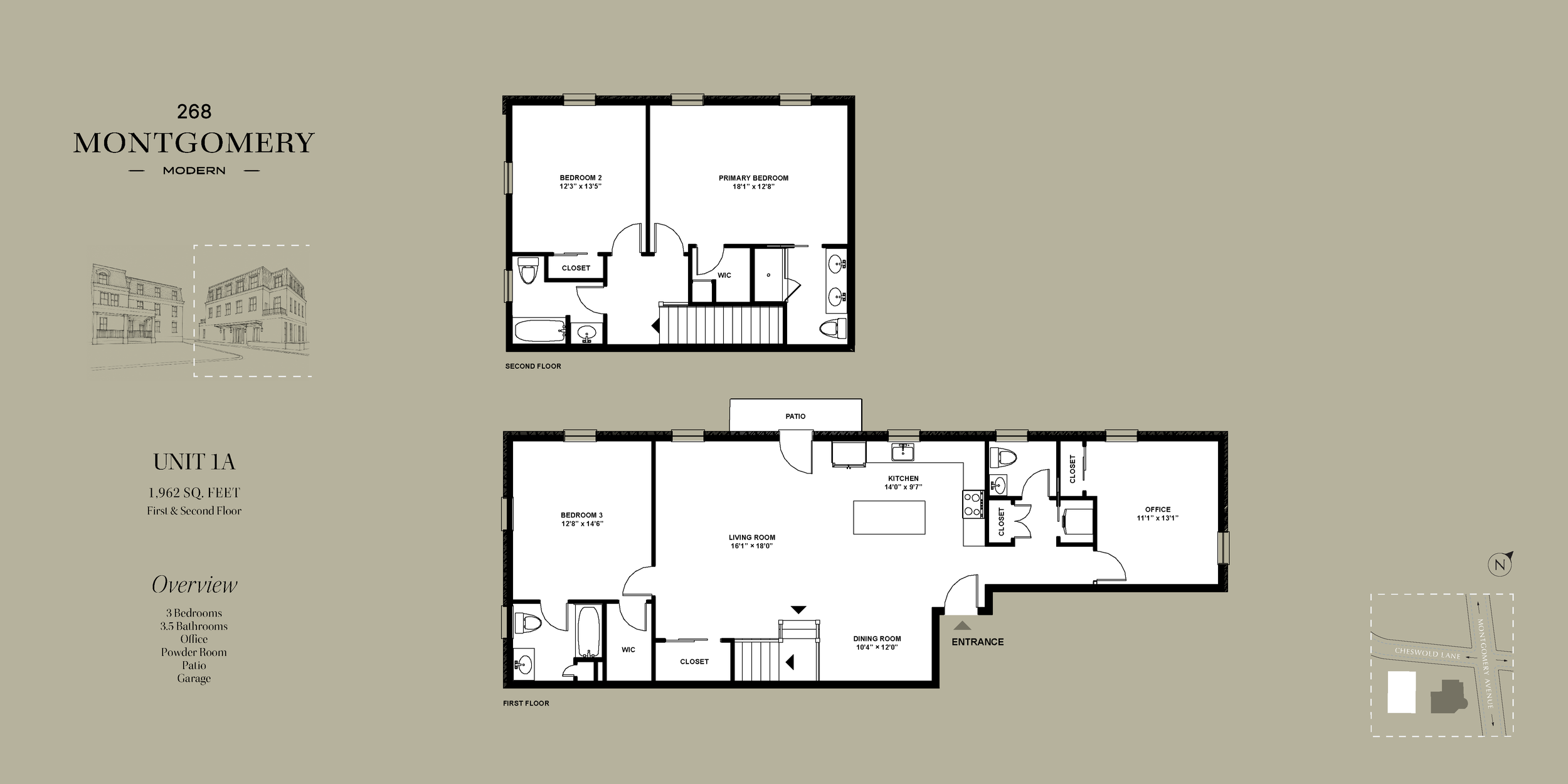 Unit 1A: 3 Bedrooms, 3.5 Bathrooms