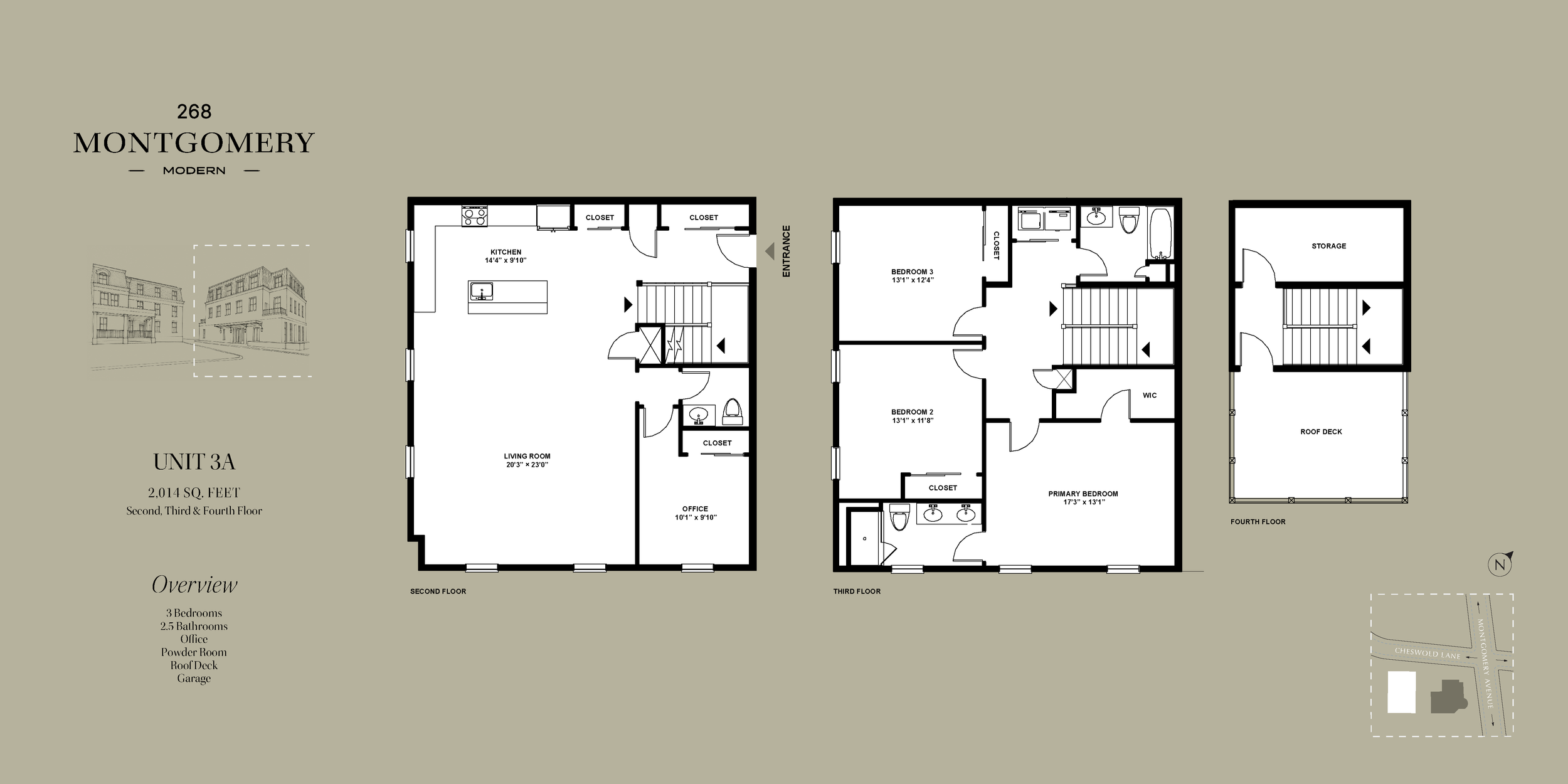 Unit 3A: 3 Bedrooms, 2.5 Bathrooms