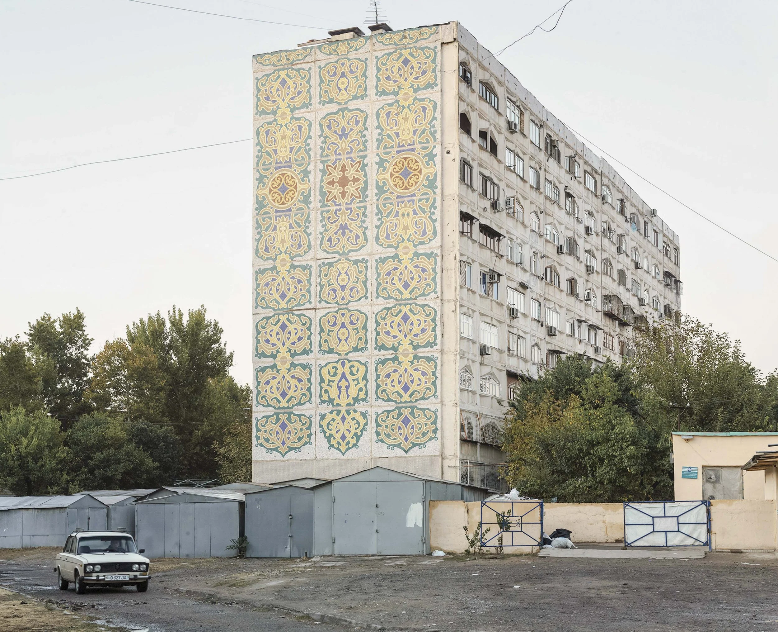 Documentary photo by Roman Bezjak, from the series Tashkent. Soviet-era residential architecture combining modernist construction with local Uzbek traditions after the 1966 earthquake, 