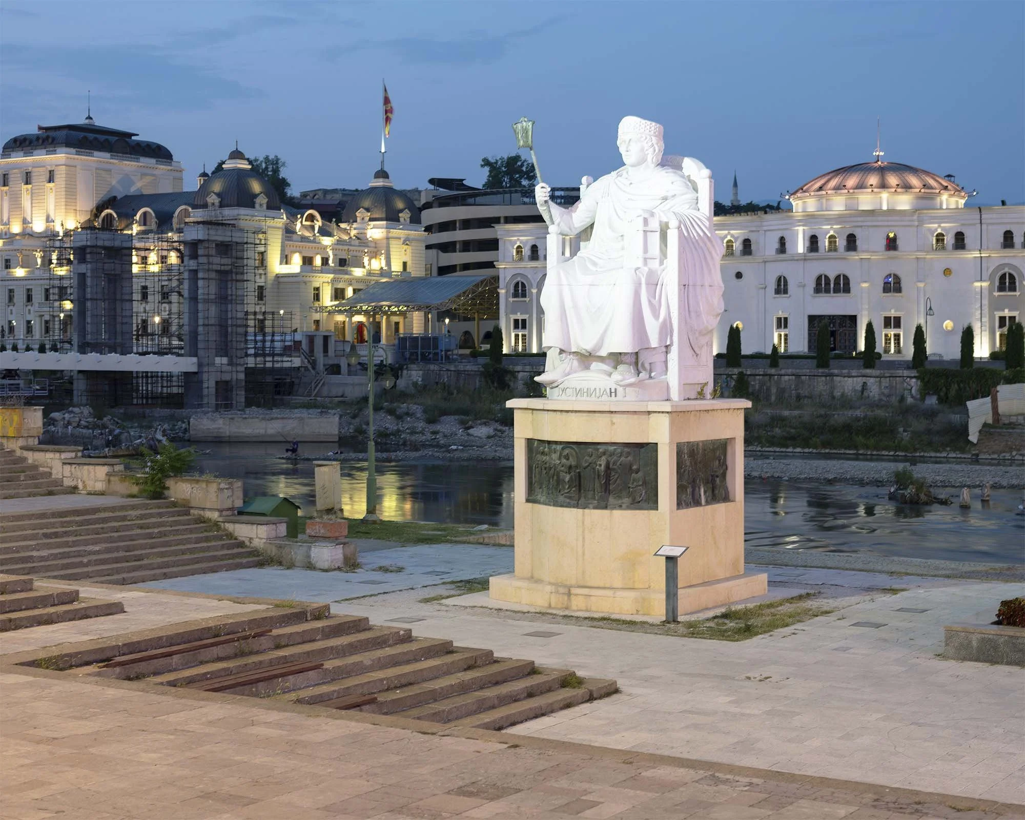 Documentary photography by Roman Bezjak from the Skopje series: The post-1963 modernist reconstruction reshaped by the neoclassical Skopje 2014 project,.