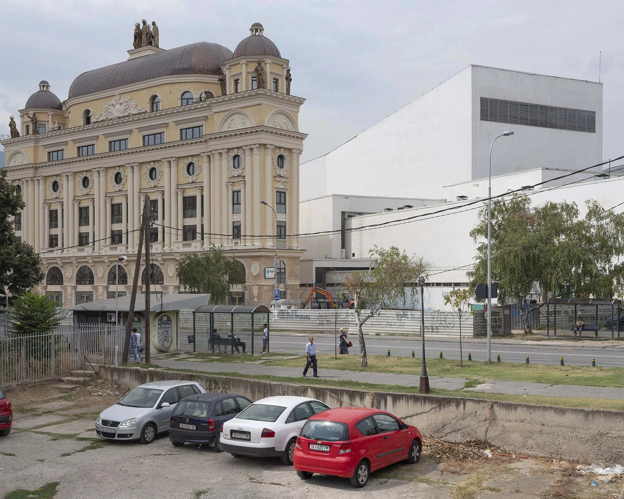 Documentary photography by Roman Bezjak from the Skopje series: The post-1963 modernist reconstruction reshaped by the neoclassical Skopje 2014 project., National Opera and Ballet (NOB)