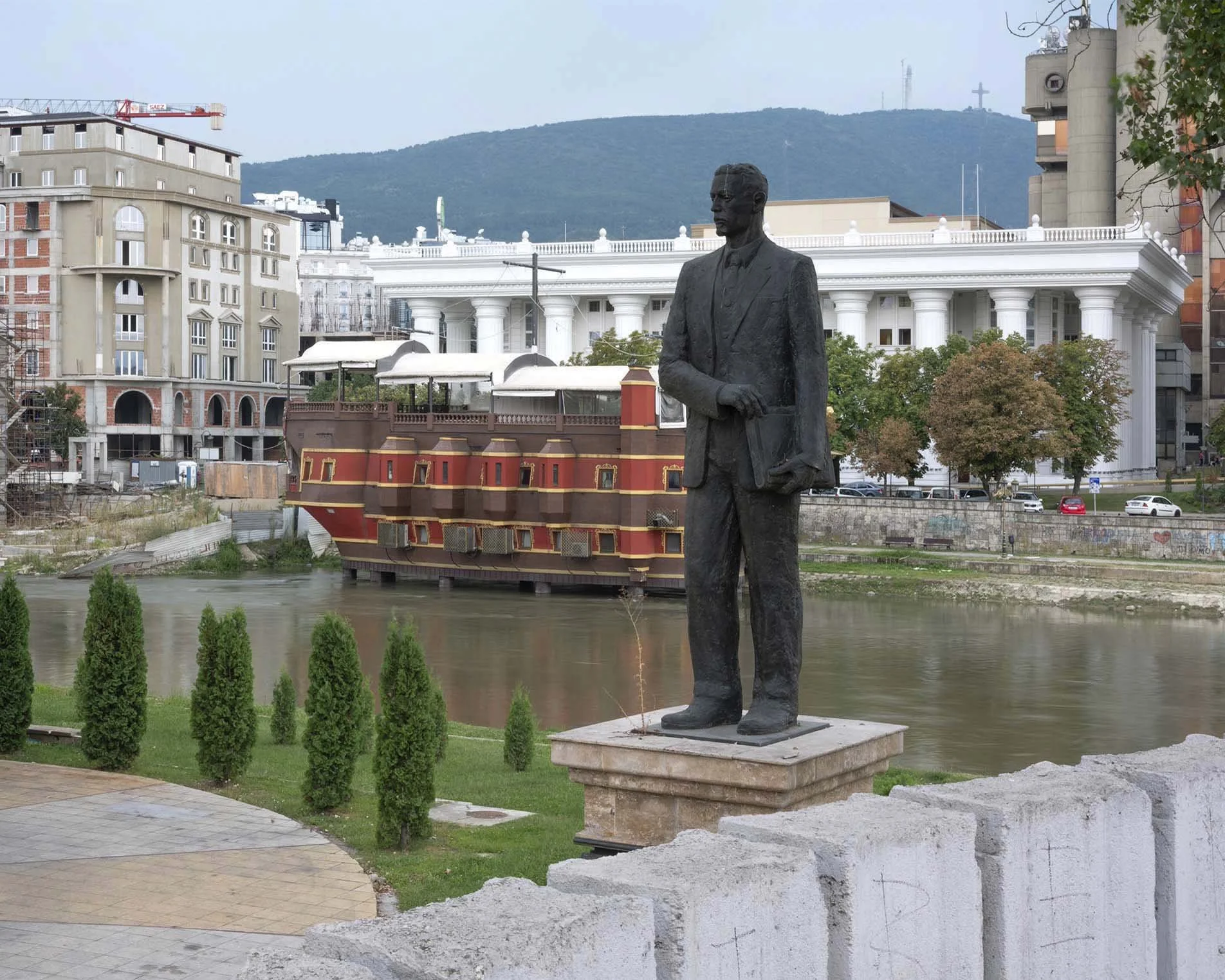 ocumentary photography by Roman Bezjak from the Skopje series: The post-1963 modernist reconstruction reshaped by the neoclassical Skopje 2014 project.