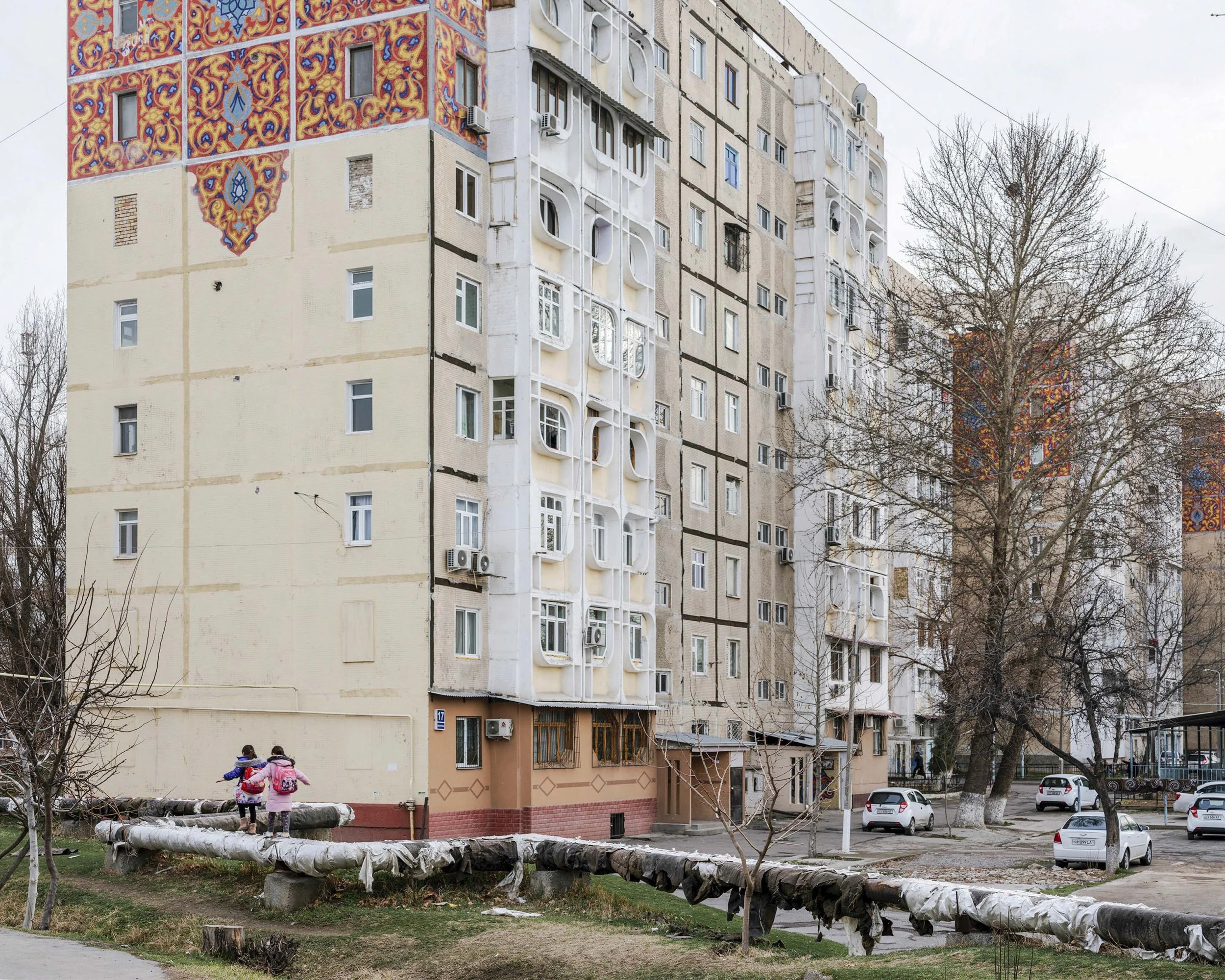 Documentary photo by Roman Bezjak, from the series Tashkent. Soviet-era residential architecture combining modernist construction with local Uzbek traditions after the 1966 earthquake, 