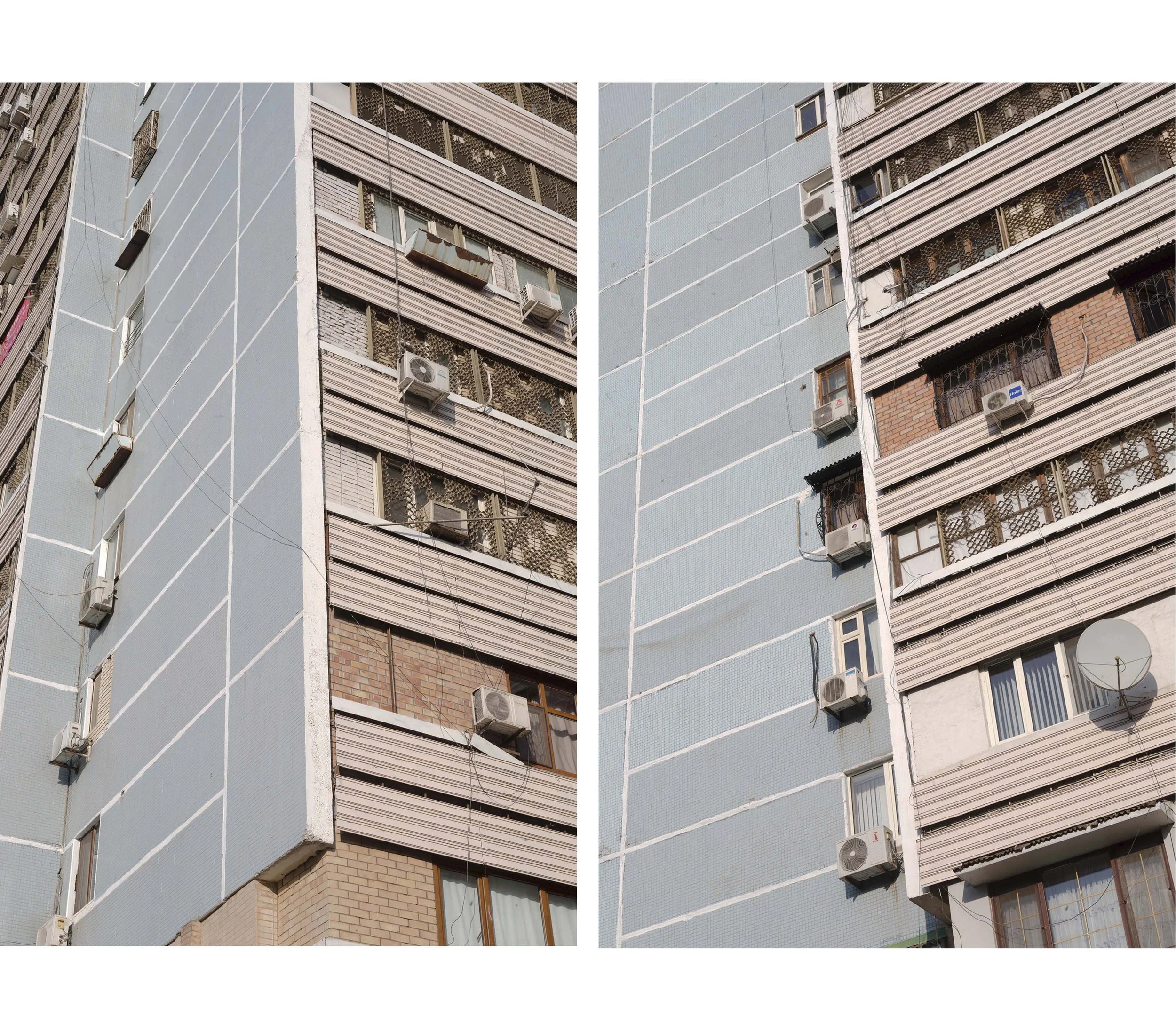 Documentary photo by Roman Bezjak, from the series Tashkent. Soviet-era residential architecture combining modernist construction with local Uzbek traditions after the 1966 earthquake,
