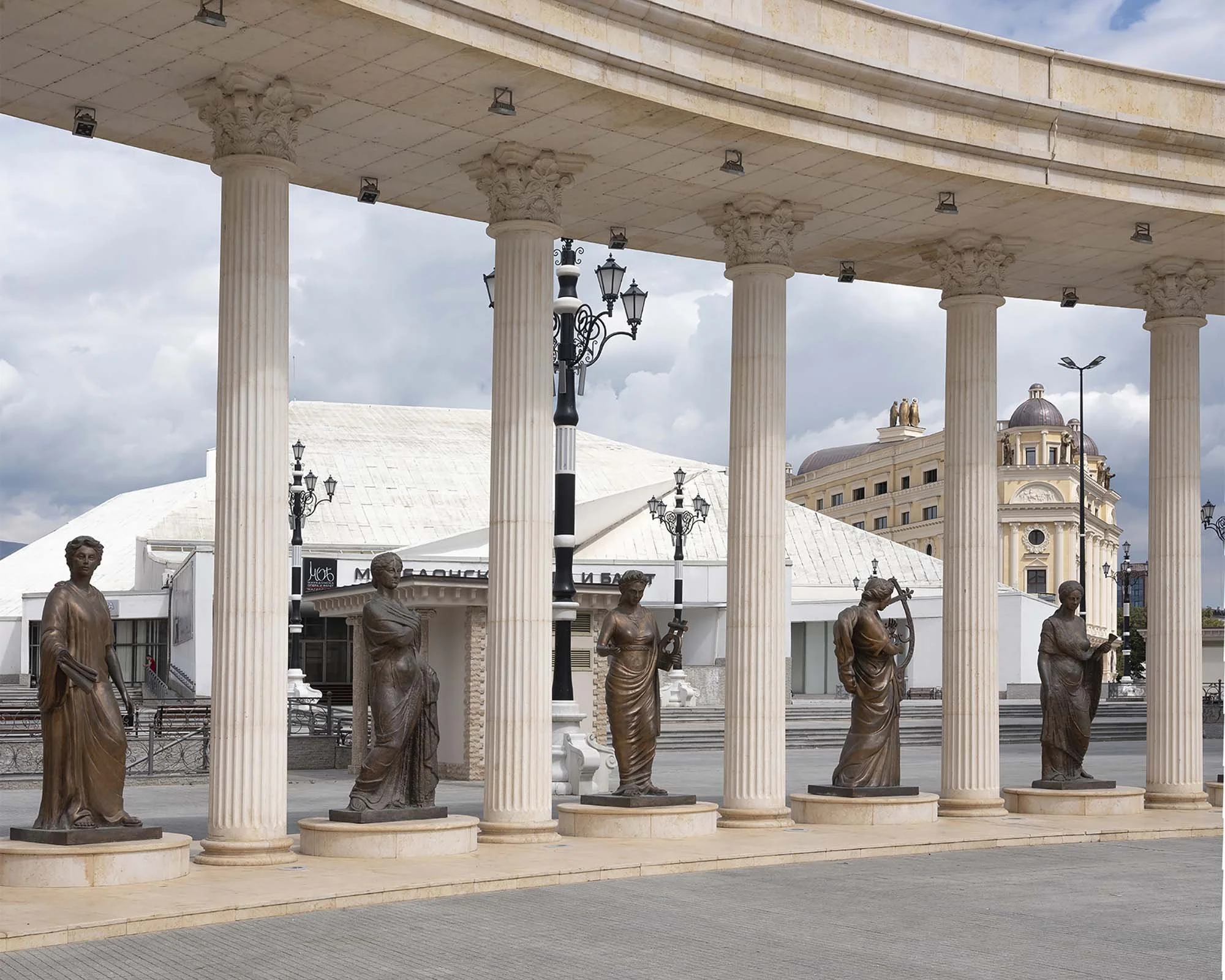 Documentary photography by Roman Bezjak from the Skopje series: The post-1963 modernist reconstruction reshaped by the neoclassical Skopje 2014 project.