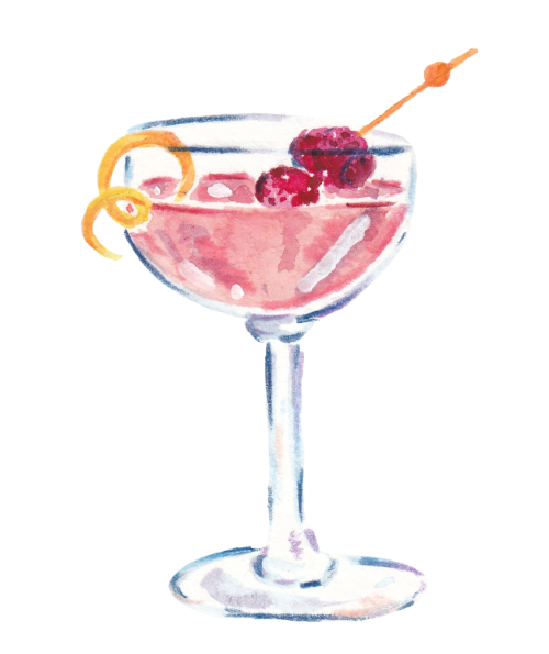 Wedding invitation cocktail  illustration