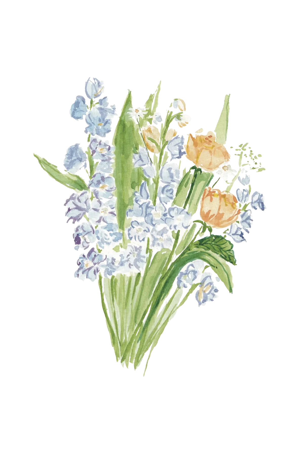 watercolor illustration of a bouquet for a wedding invitation suite