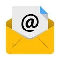 Email icon with a yellow envelope and a black at (@) symbol inside a white sheet of paper