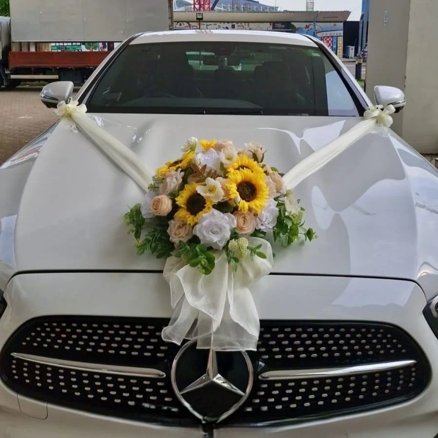 (Secured with organza sash)