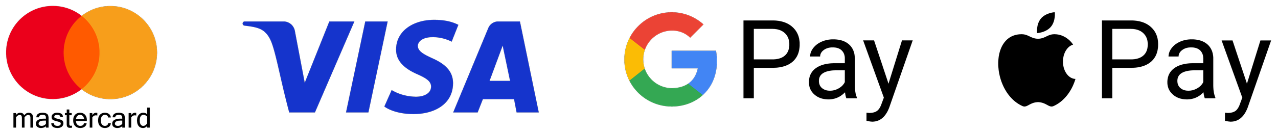 Mastercard, Visa, and Google logos on a white background.