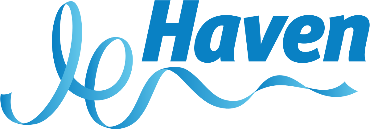 Text saying 'We Have Joy' in blue cursive and bold font with a flowing ribbon design.