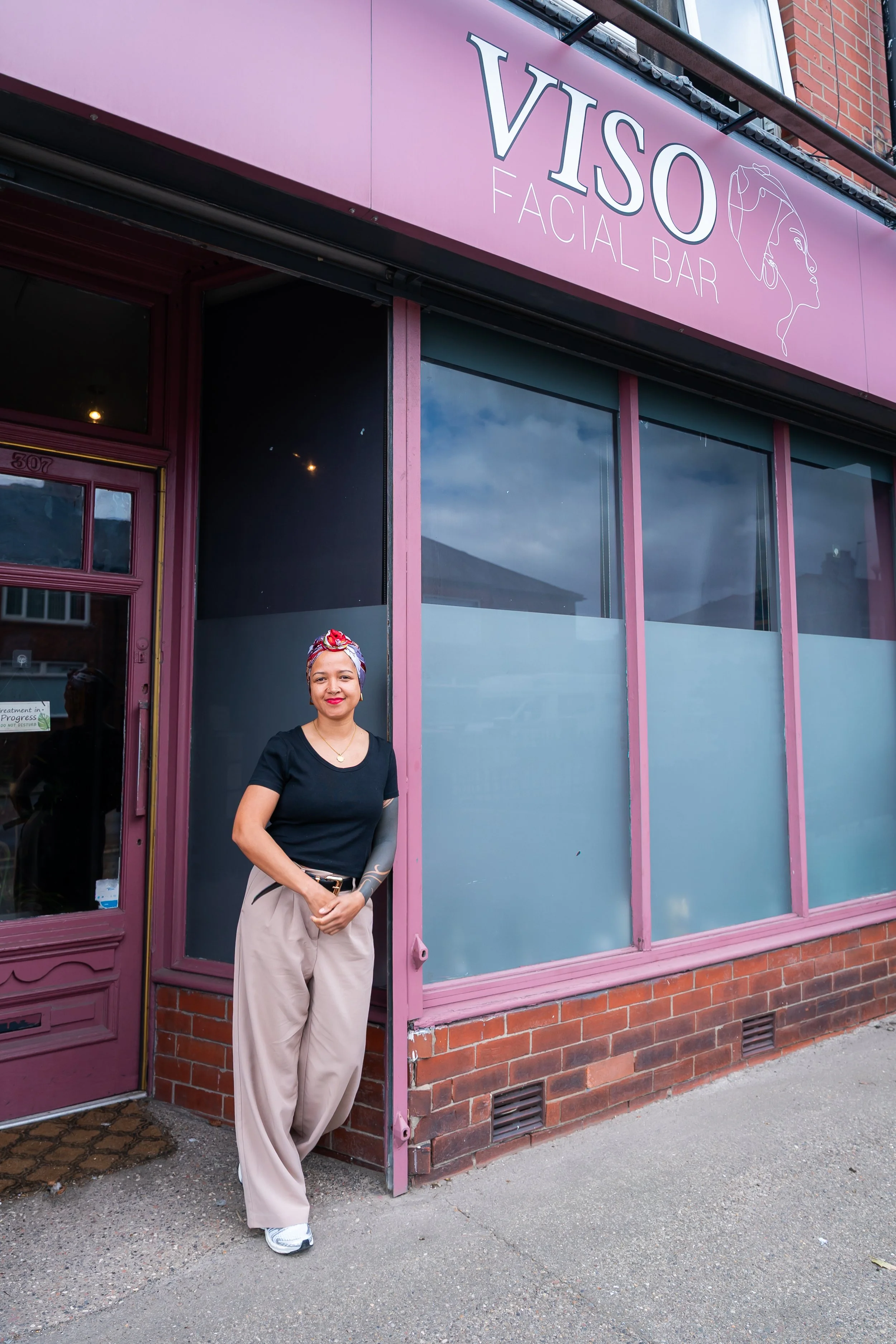 Outside of VISO Facial Bar with the owner Zara Julls