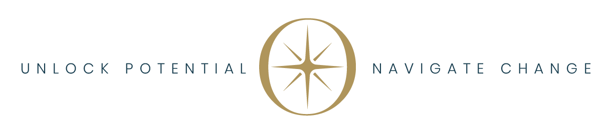 Logo with a gold compass symbol inside a circle and the text 'Unlock Potential' on the left and 'Navigate Change' on the right.