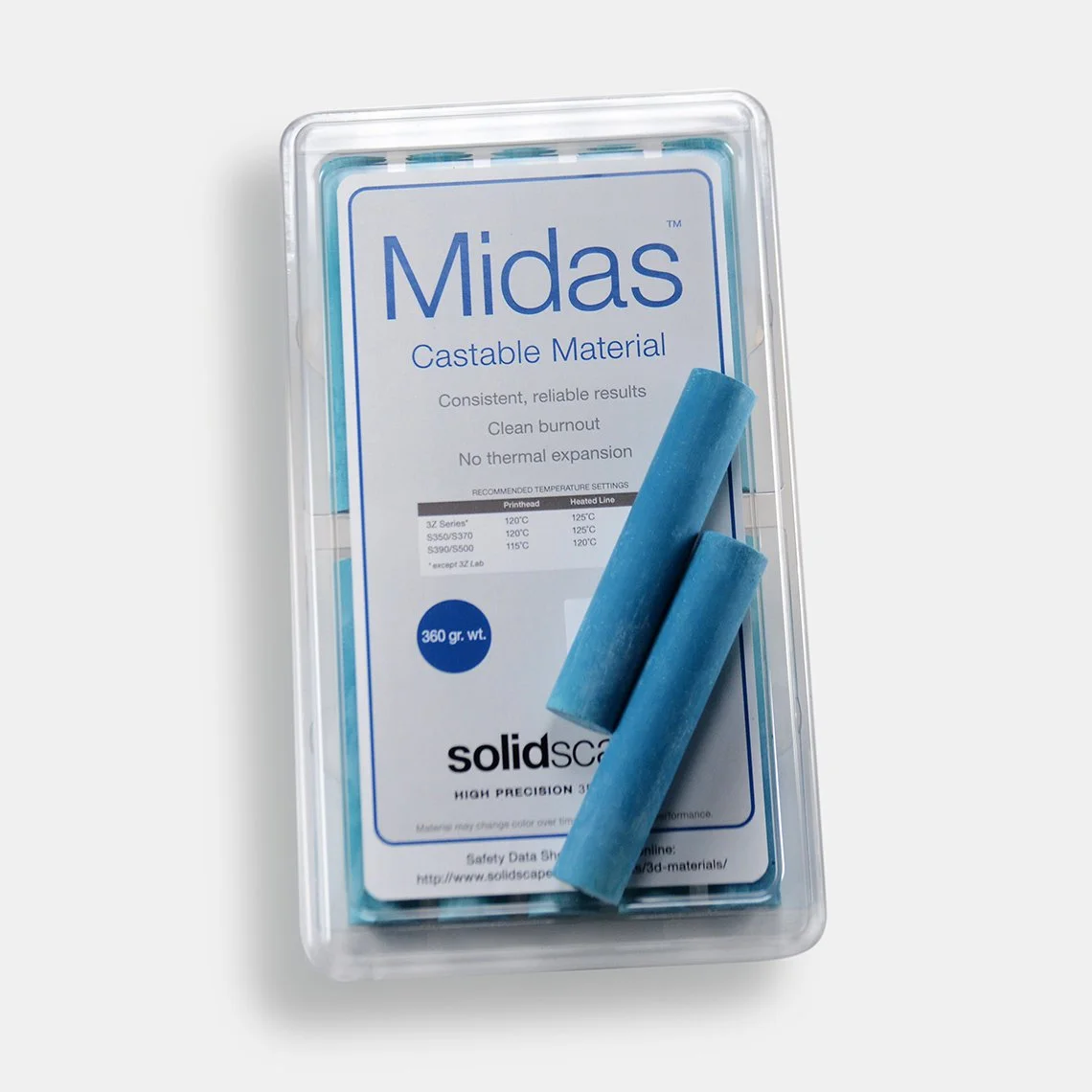 Solidscape Midas Castable Build Wax Material (Single Tray - 10 Sticks)
