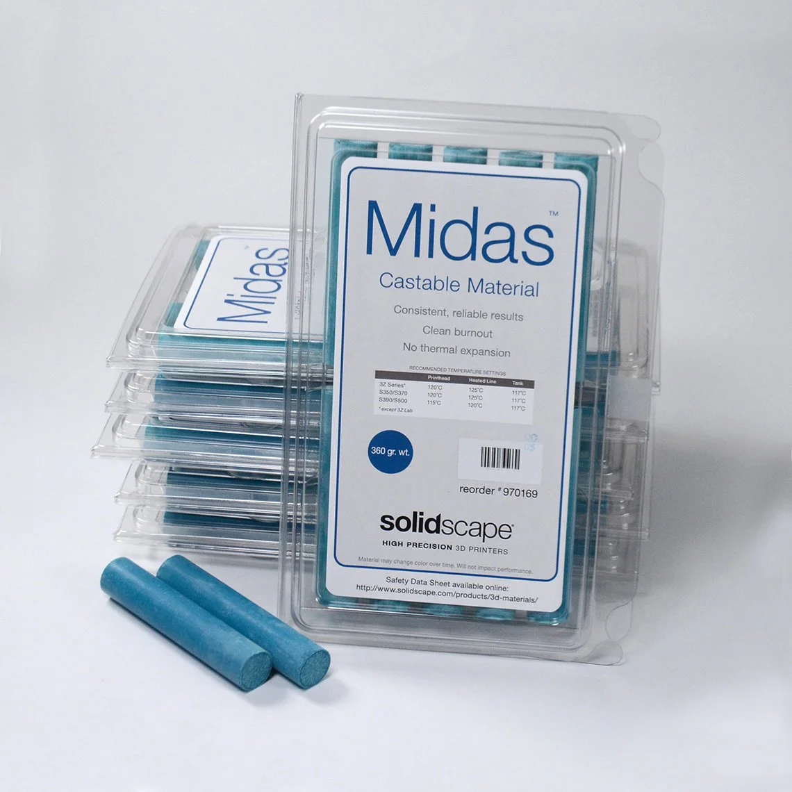 Solidscape Midas Castable Build Wax Material (Pack of 6 Trays - 60 Sticks)