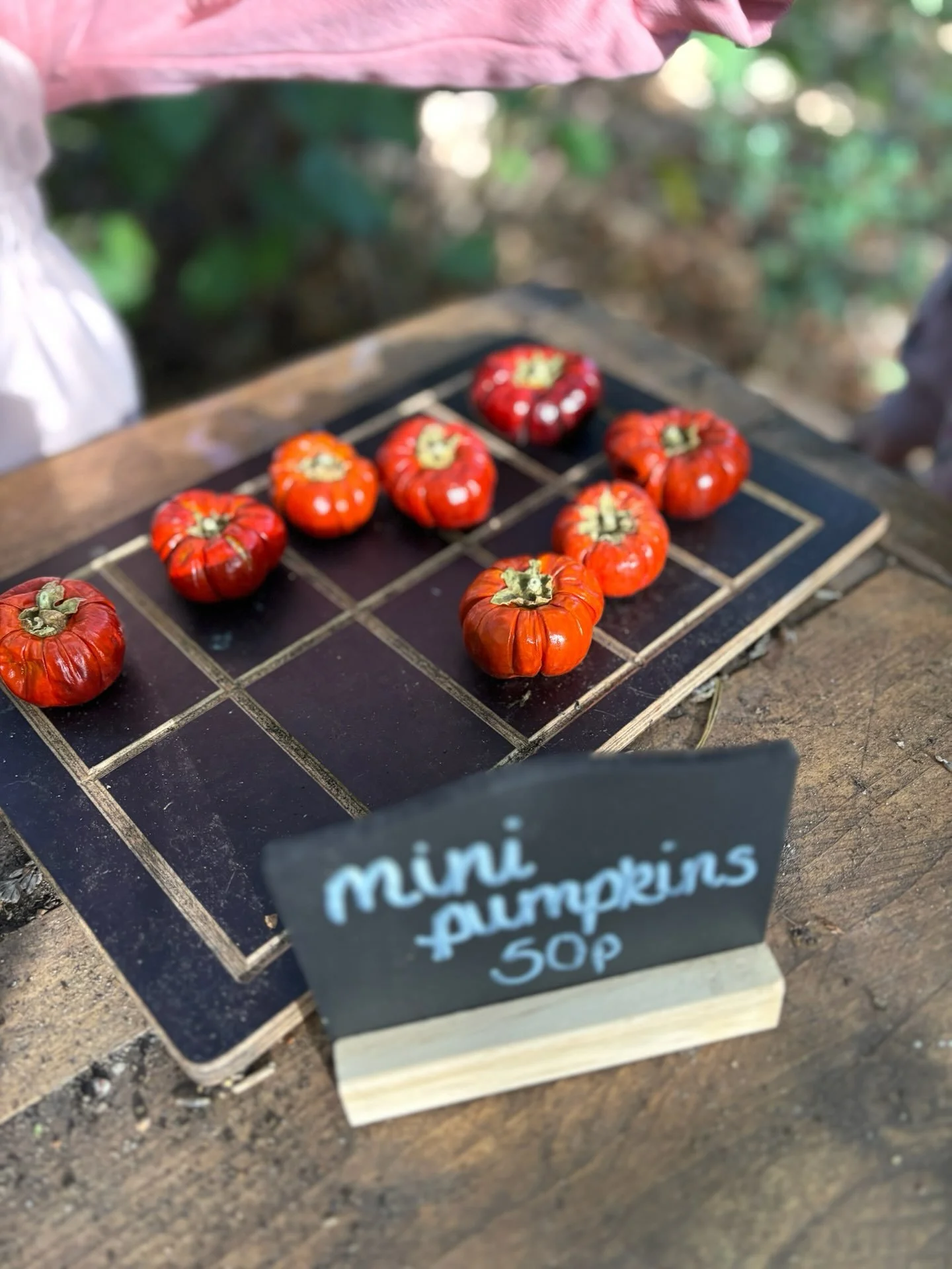 A little autumn shop has popped up in the woods 

Mini pumpkins, colourful autumn leaves, cinnamon sticks, conkers and pine cones all ready for collecting, sorting, choosing and pretending to buy.

A simple little invitation for some lovely open-ende