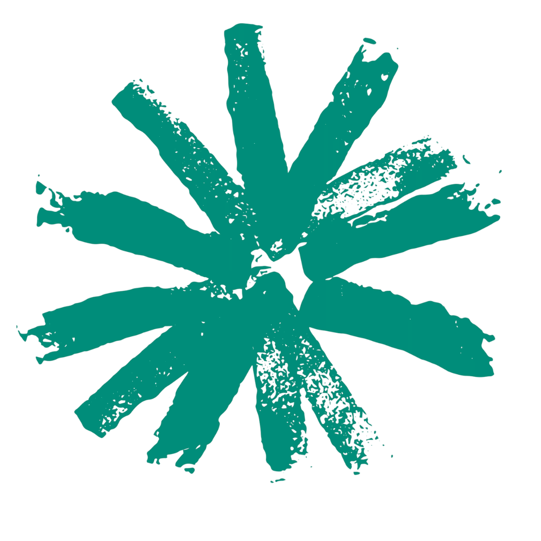 Abstract teal paint splatter on black background