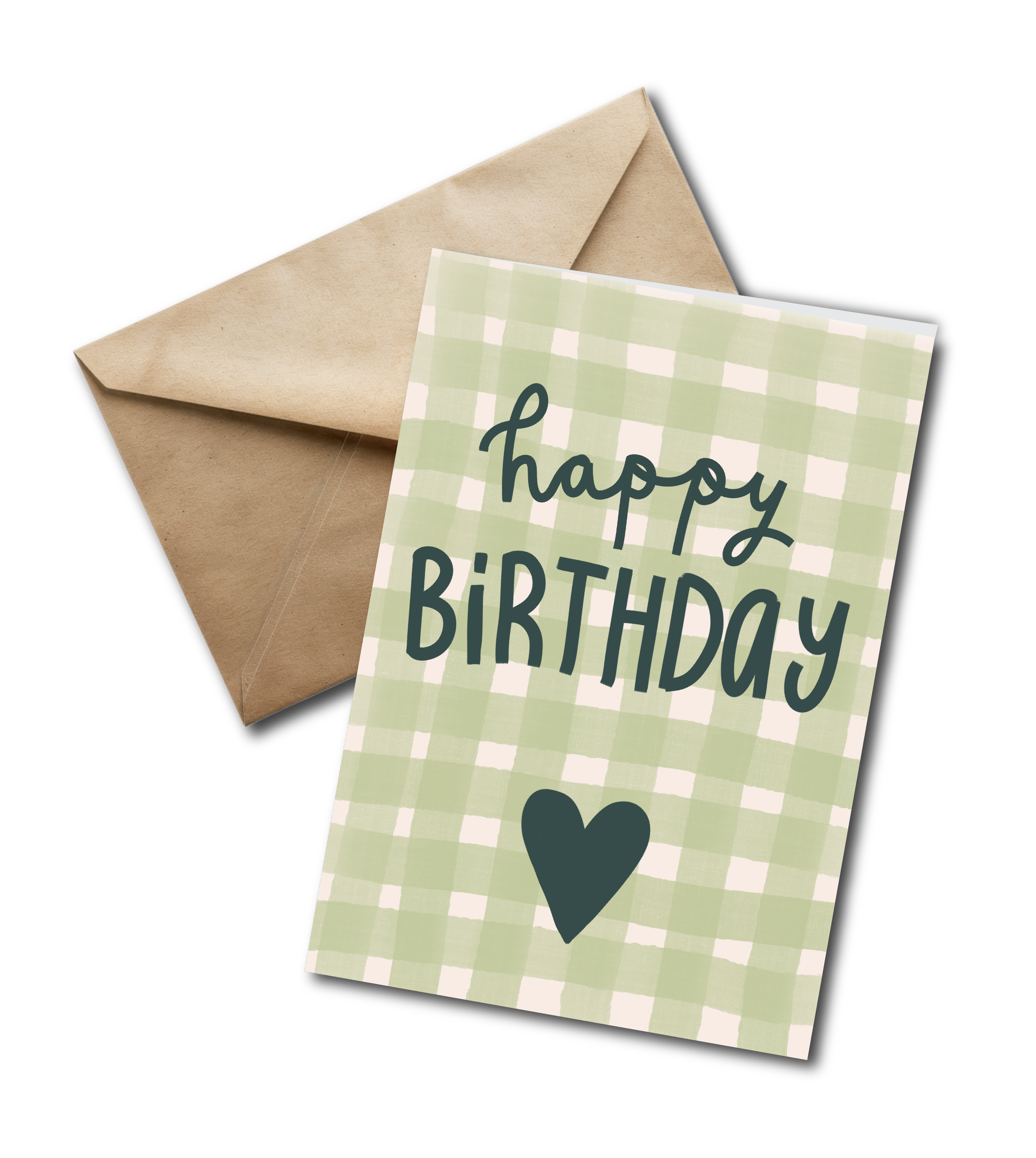 Green Happy Birthday Card