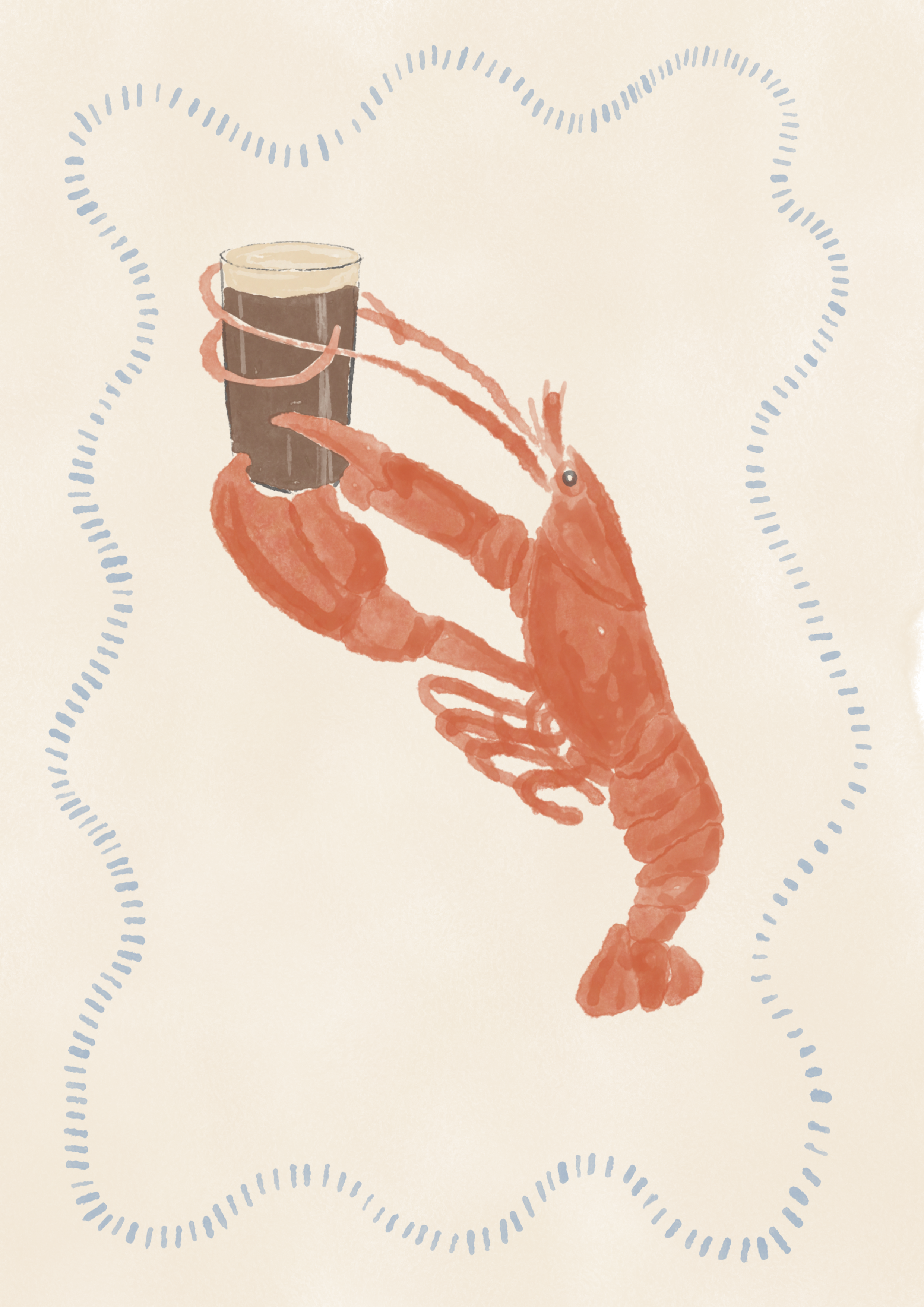 A Pint Of Guinness And A Lobster