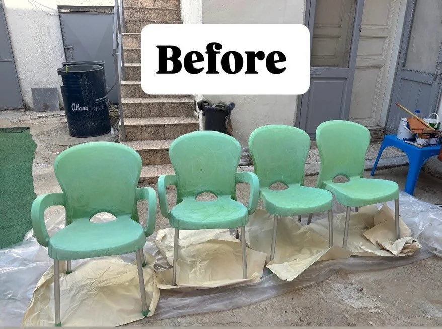MAKEOVER: the chairs 🪑 got a new paint job: Getting for the opening of Mazilka Atelier