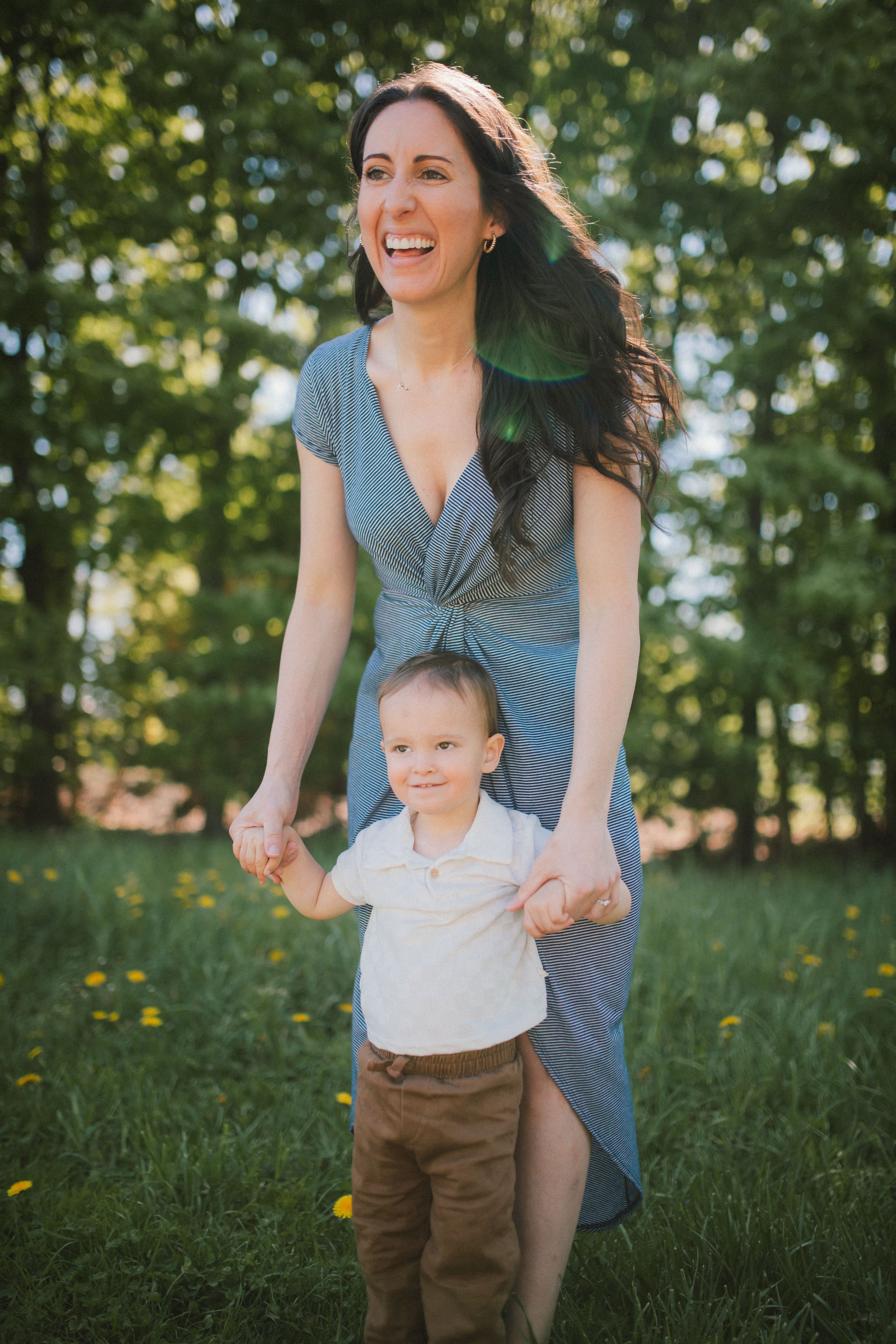 healthy happy postpartum mom with toddler massachusetts