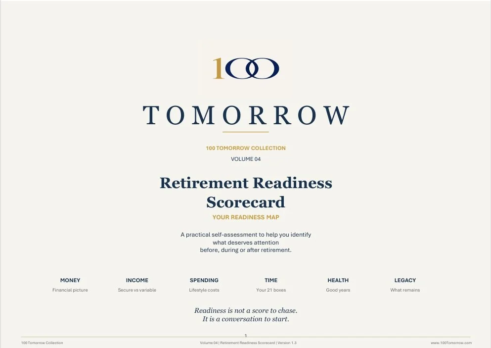 Retirement Readiness Scorecard workbook from the 100 Tomorrow Collection.