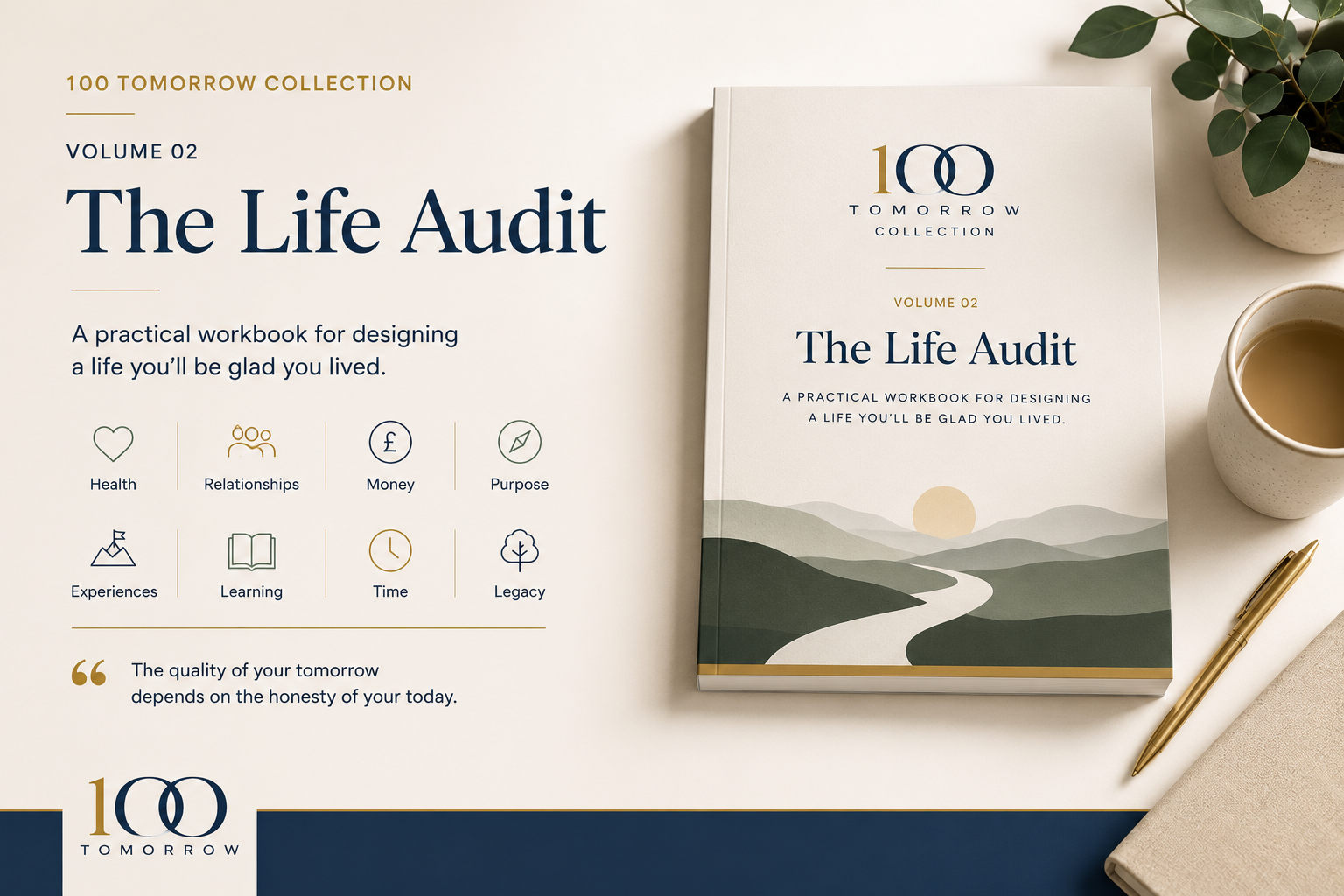Cover of The Life Audit workbook from the 100 Tomorrow Collection.