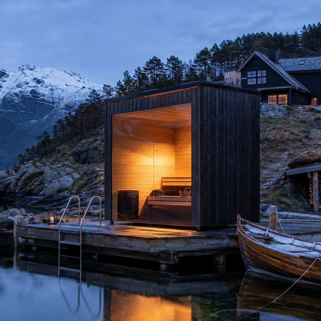 Nordbadstu Mos — compact insulated outdoor timber sauna