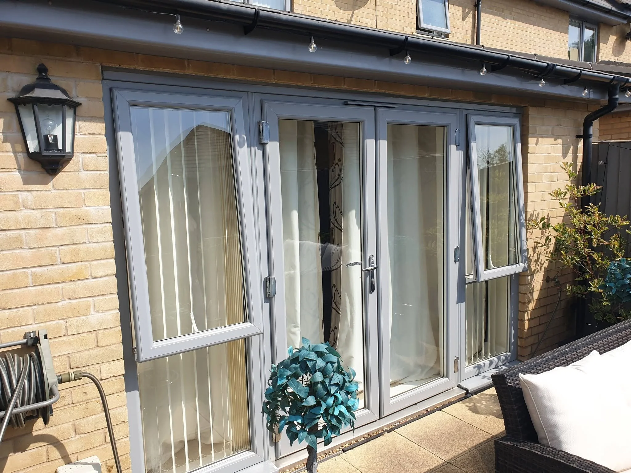 Exterior view of a residential patio door after a professional clean