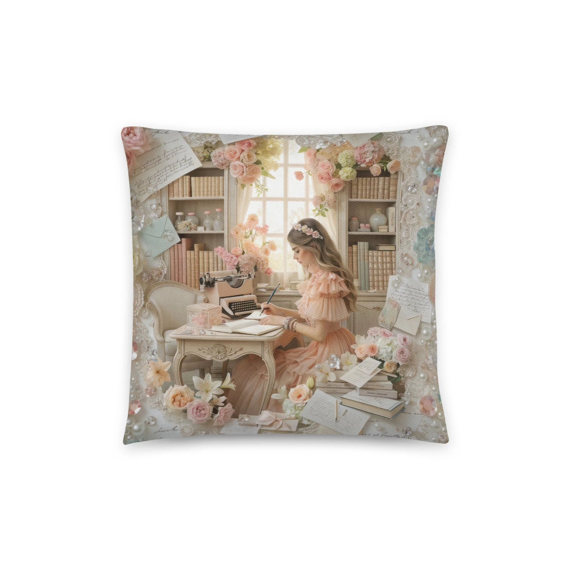 Victorian Writer's Nook Decorative Throw Pillow