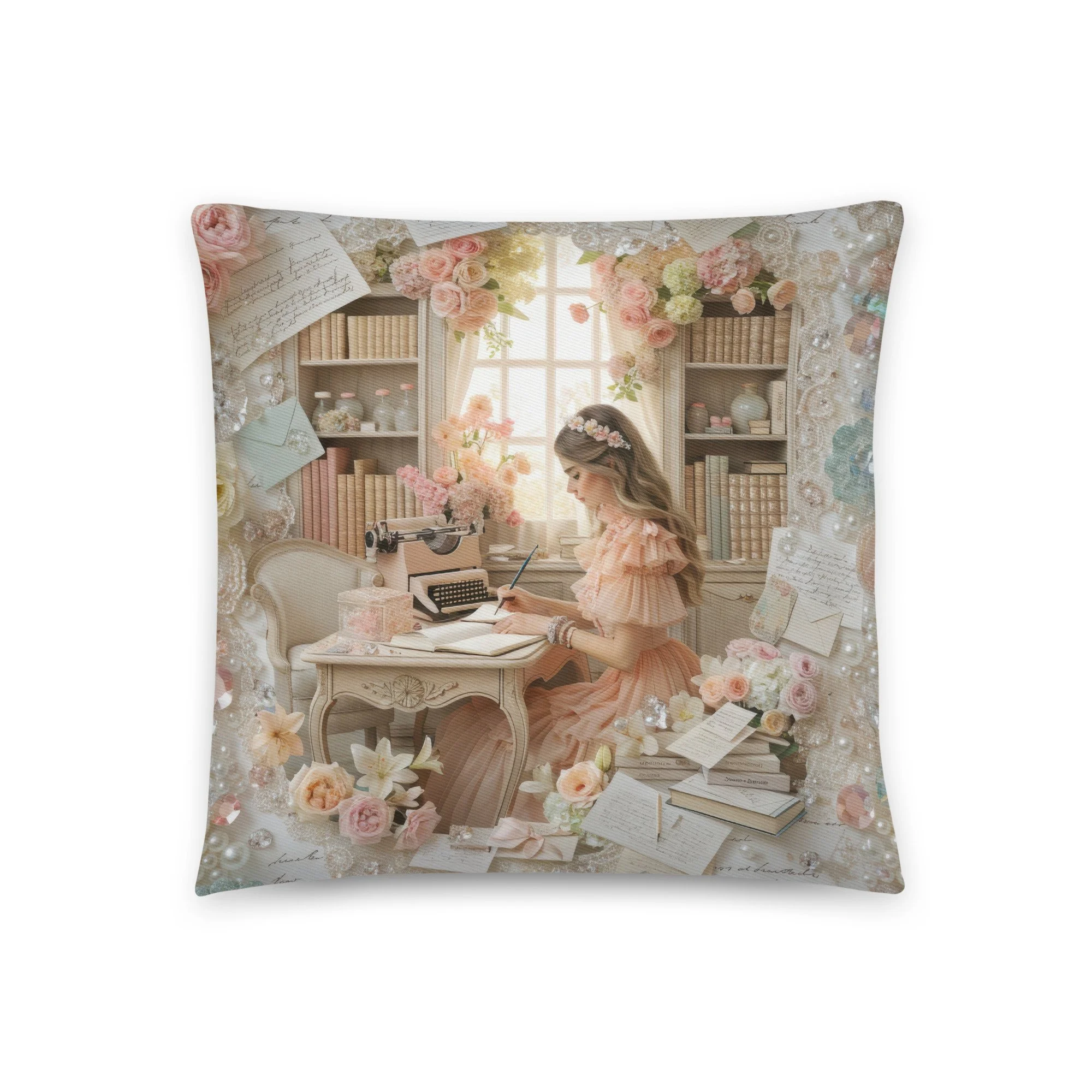 Victorian Writer's Nook Decorative Throw Pillow