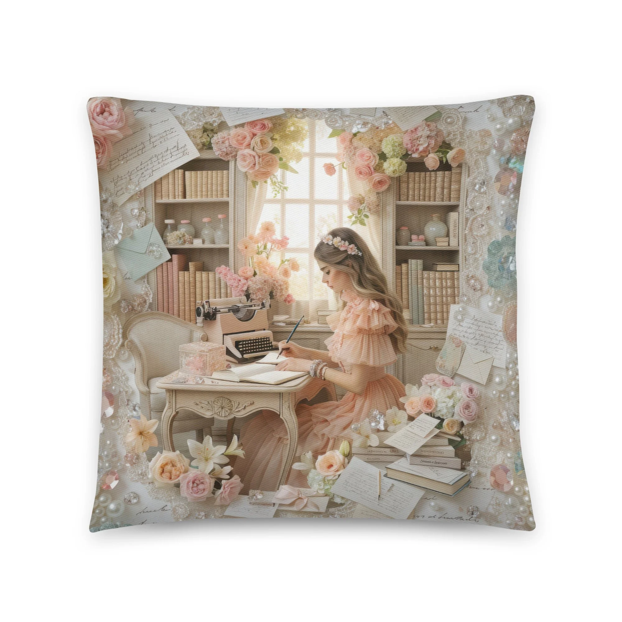 Victorian Writer's Nook Decorative Throw Pillow
