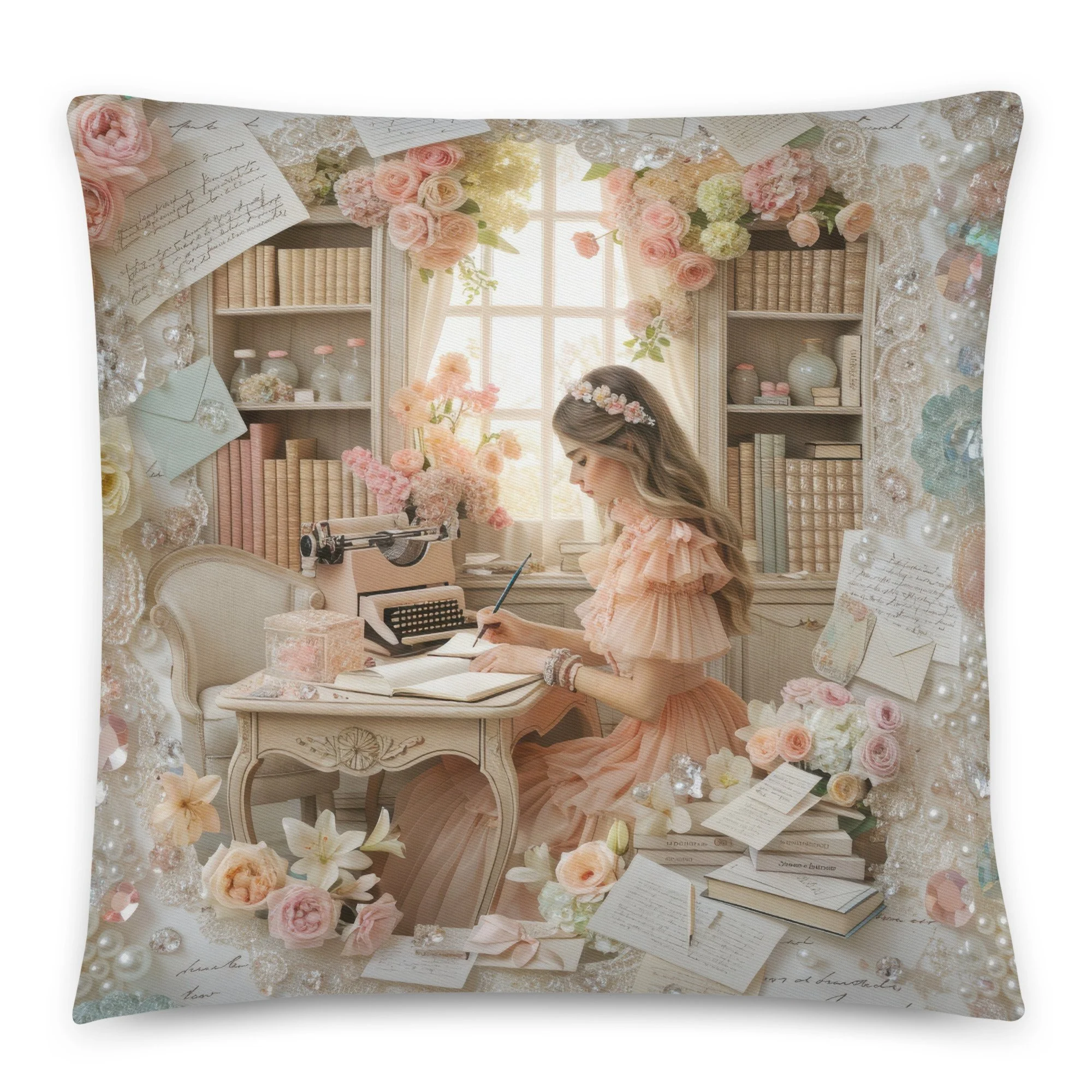 Victorian Writer's Nook Decorative Throw Pillow