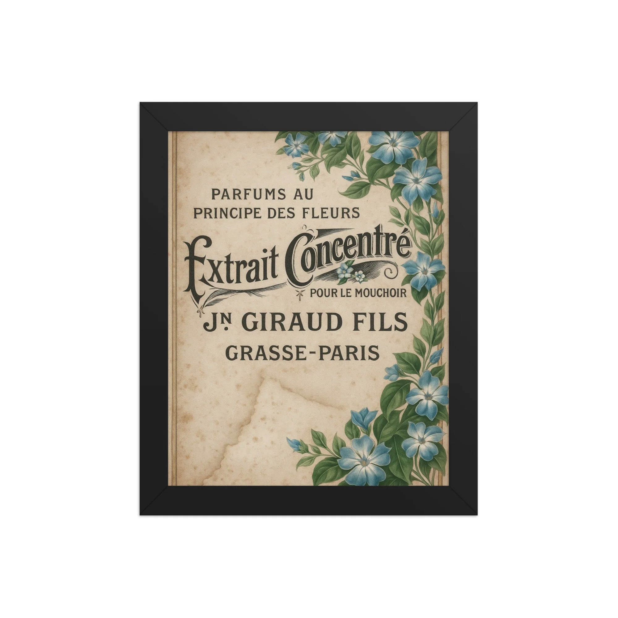 Vintage French Extrait Concentré Framed Print
