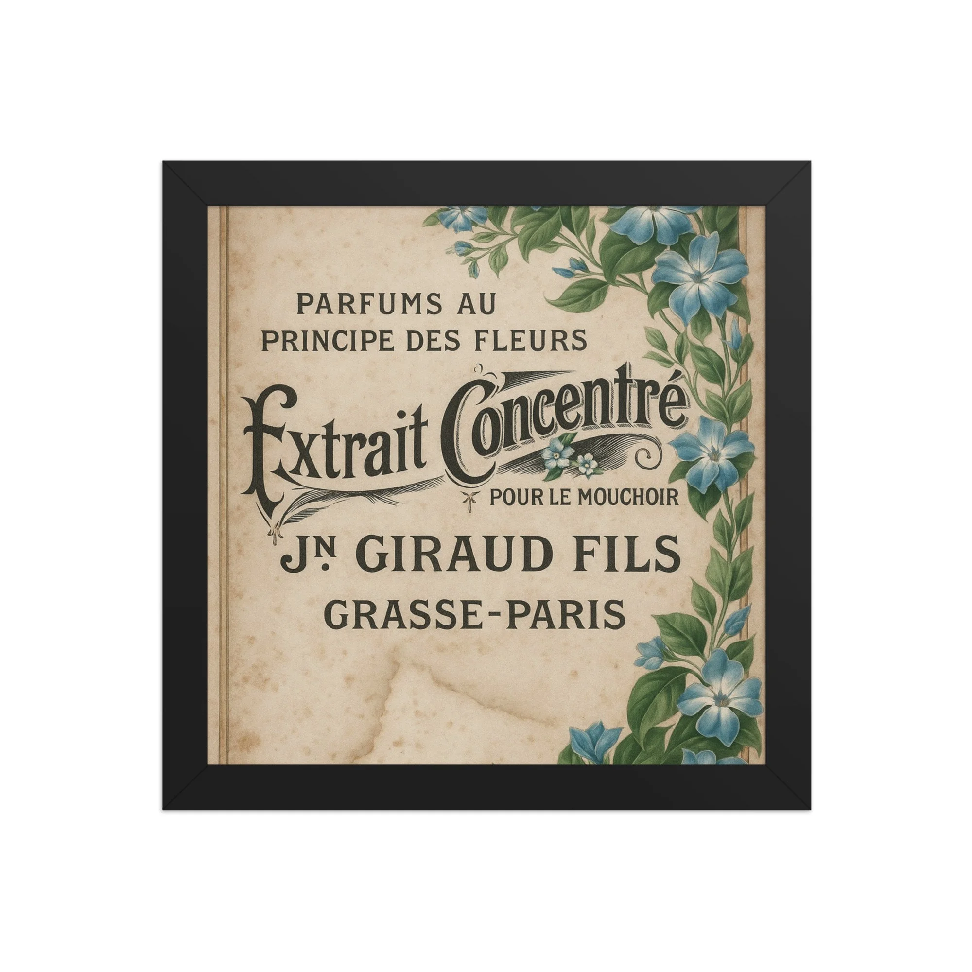 Vintage French Extrait Concentré Framed Print