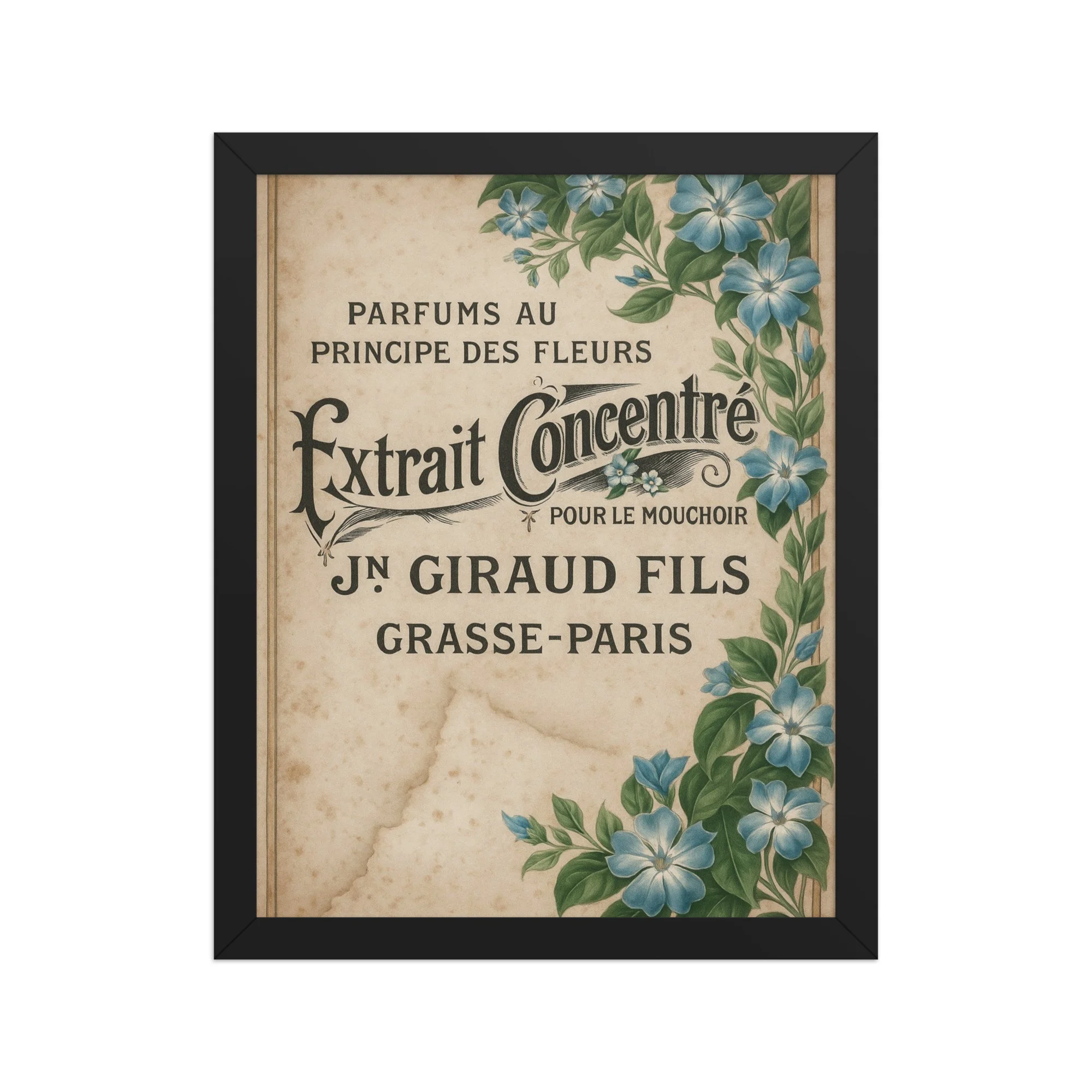Vintage French Extrait Concentré Framed Print