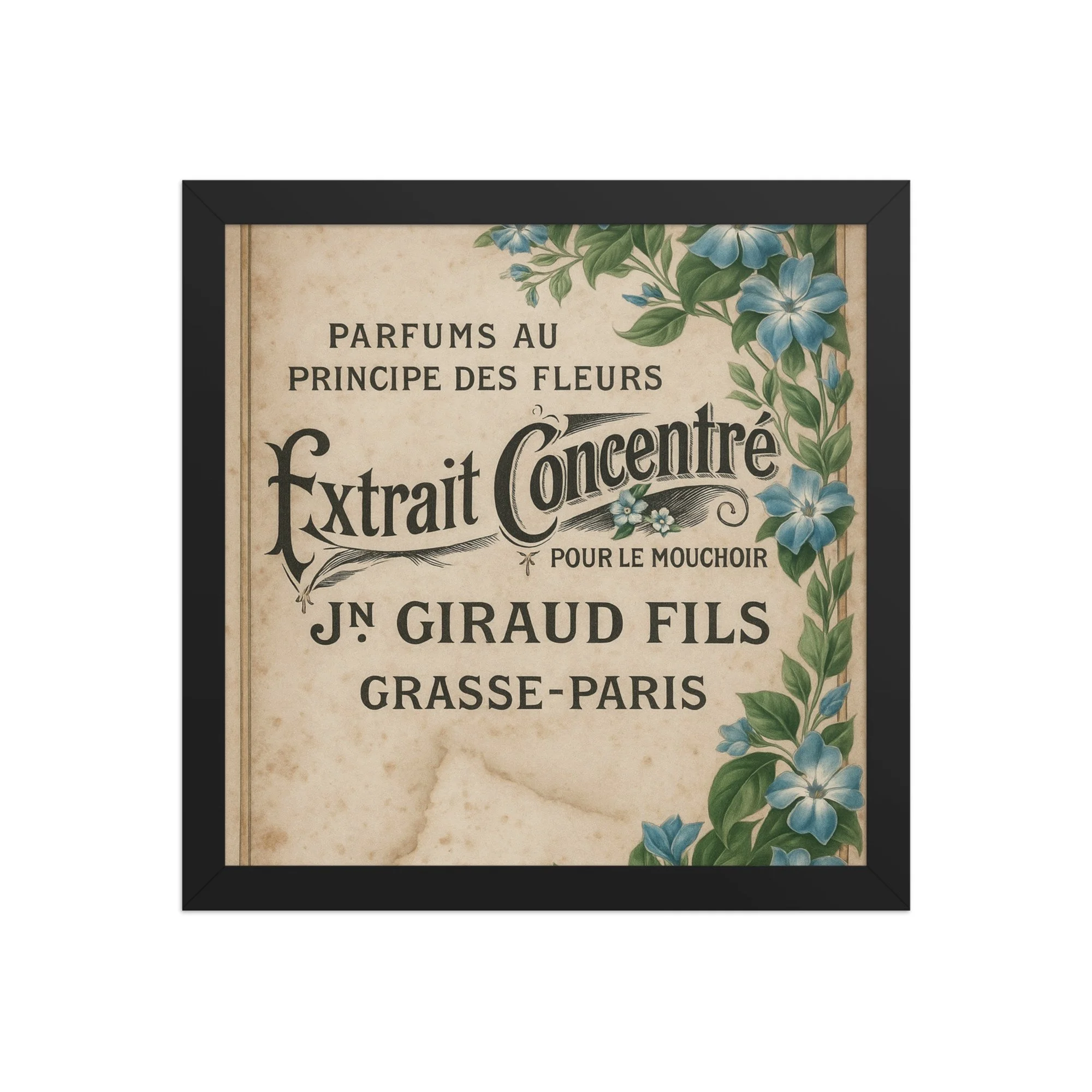 Vintage French Extrait Concentré Framed Print