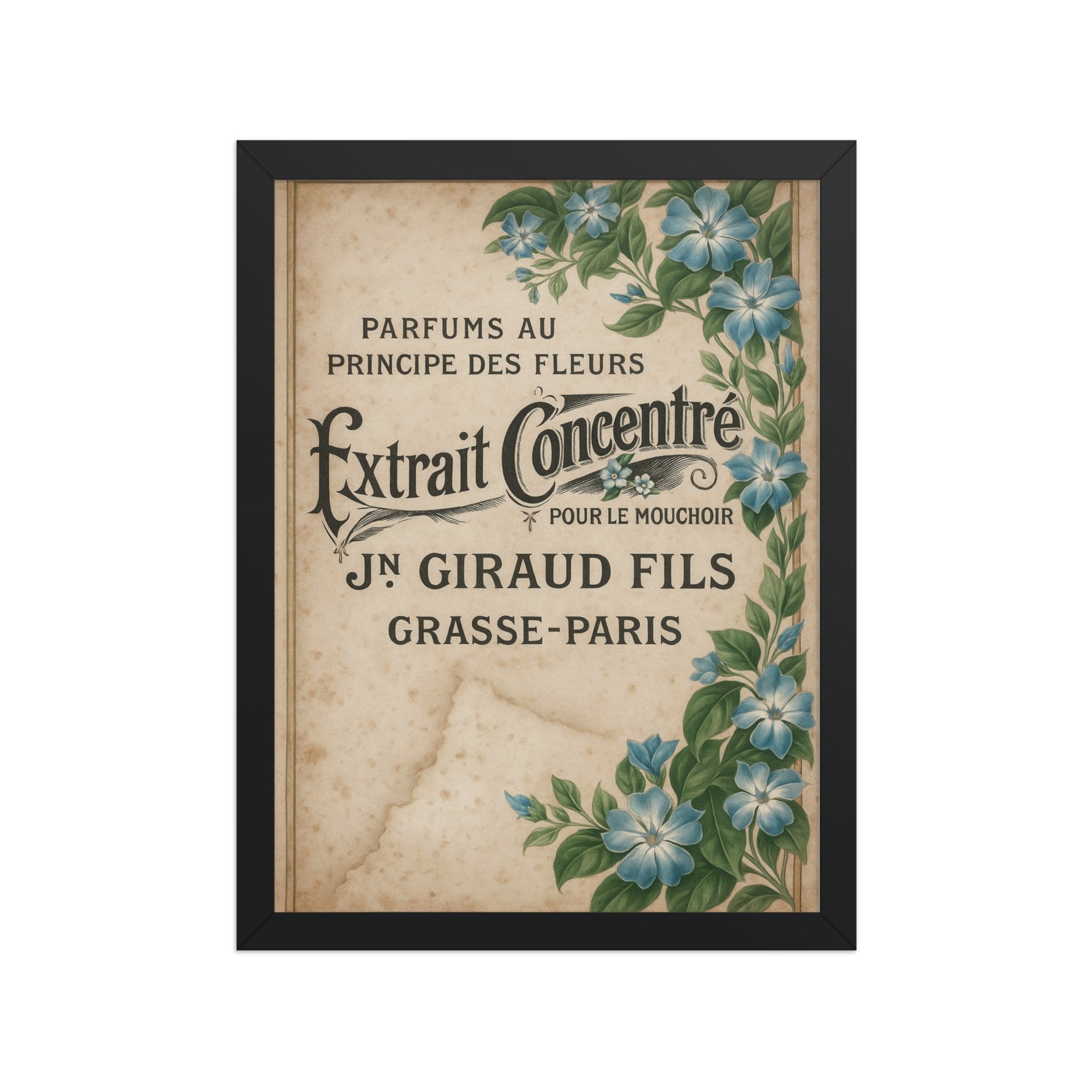 Vintage French Extrait Concentré Framed Print