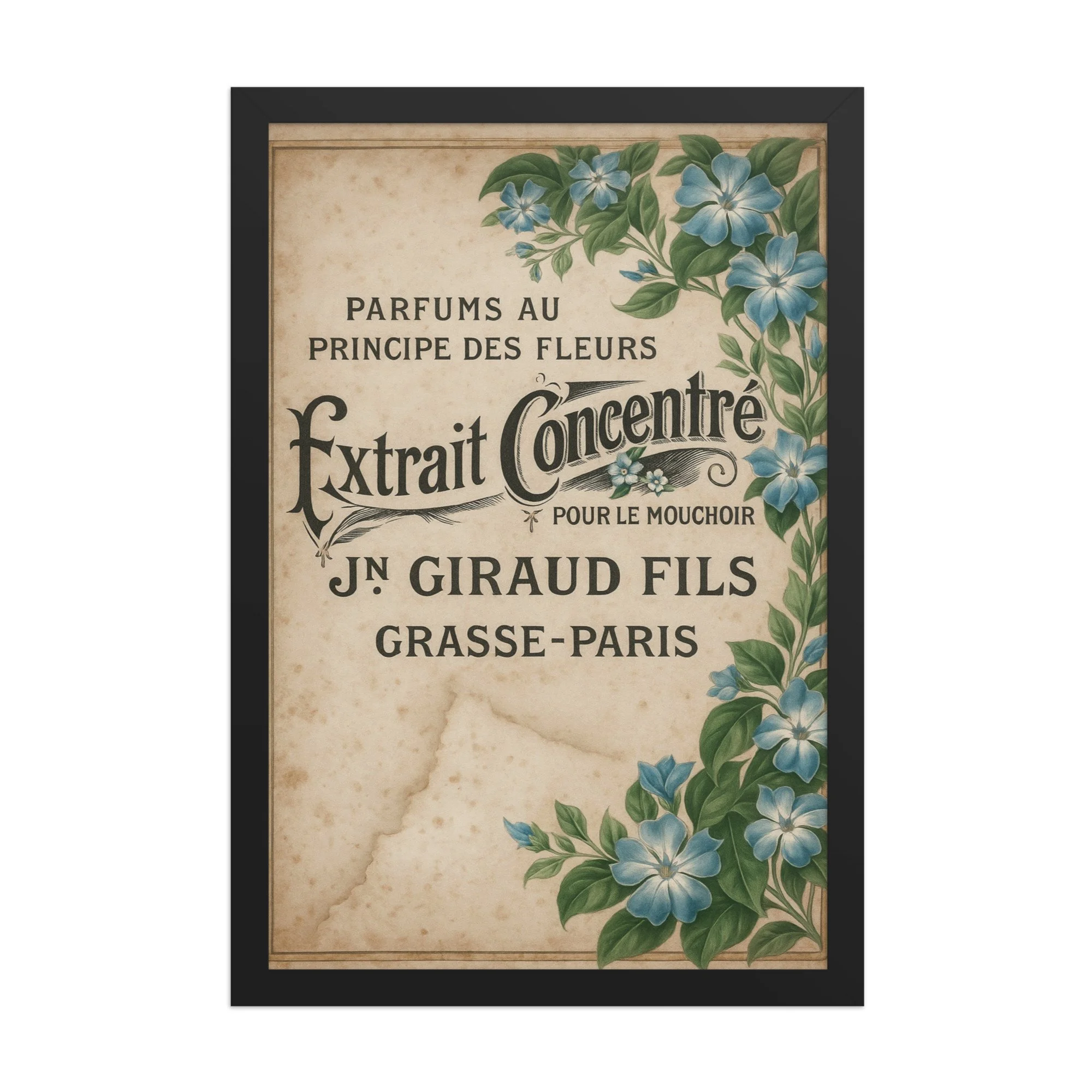 Vintage French Extrait Concentré Framed Print