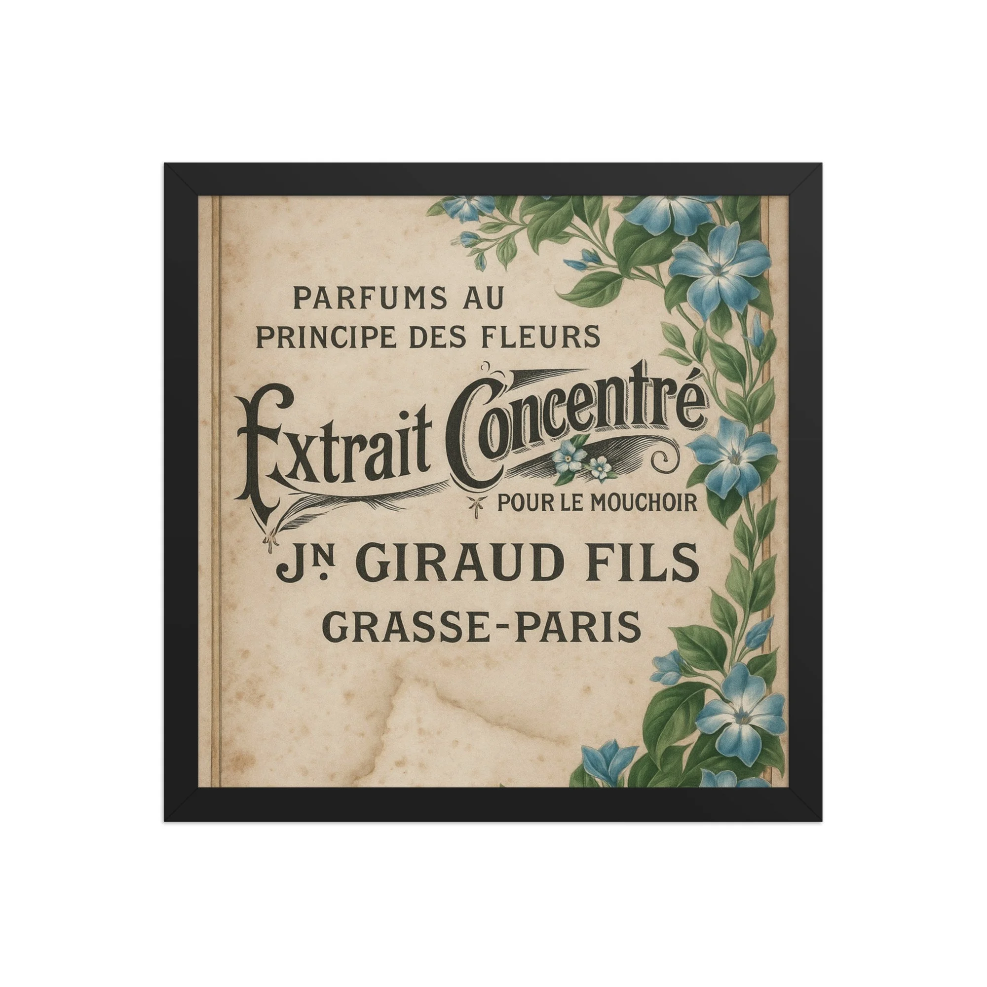 Vintage French Extrait Concentré Framed Print