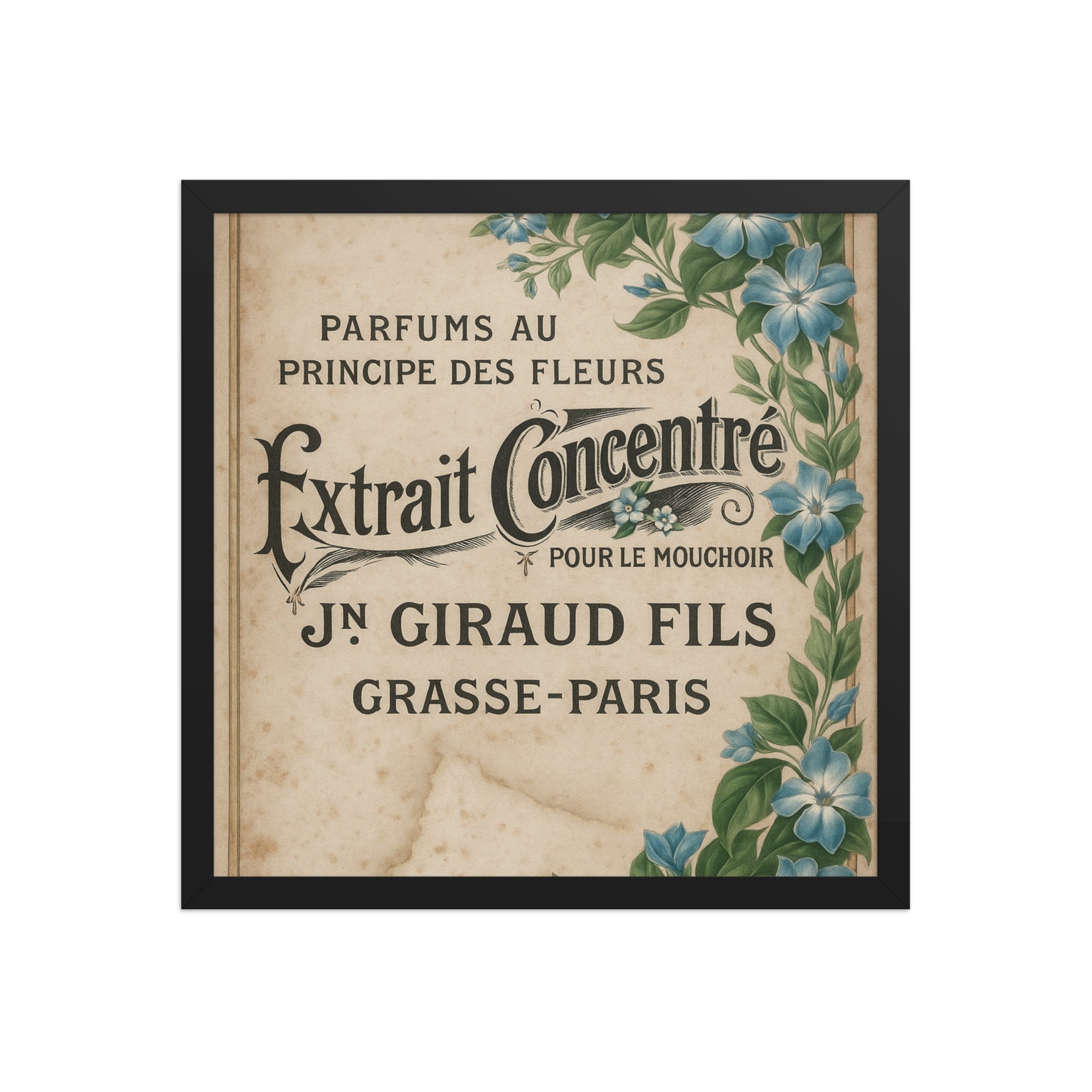Vintage French Extrait Concentré Framed Print