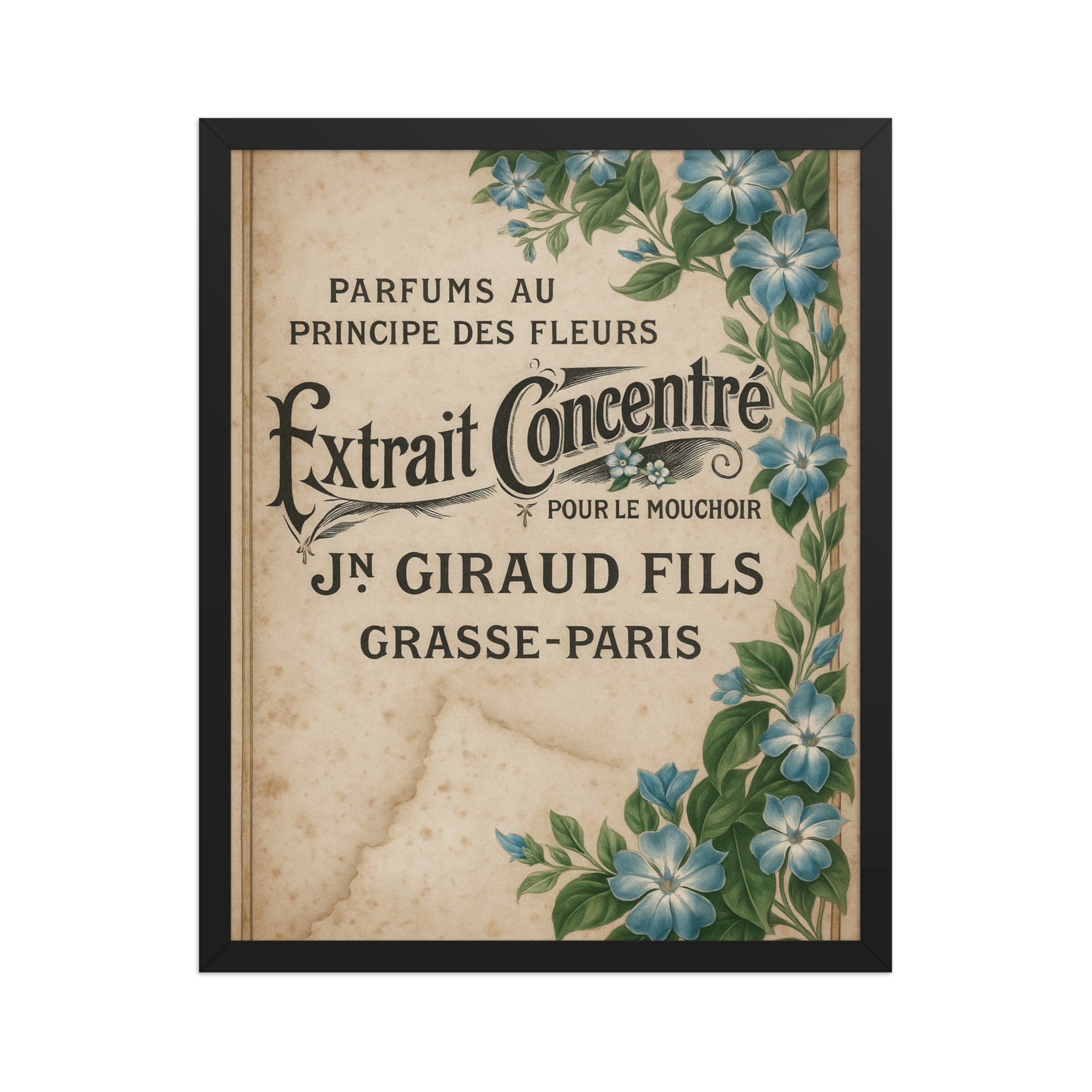 Vintage French Extrait Concentré Framed Print