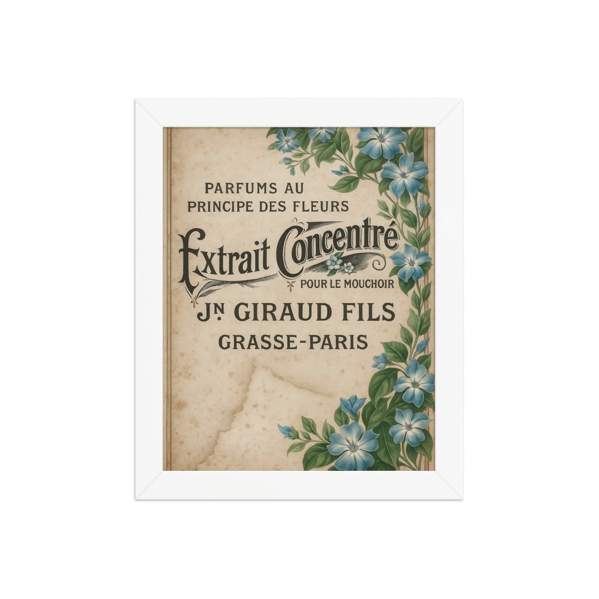 Vintage French Extrait Concentré Framed Print