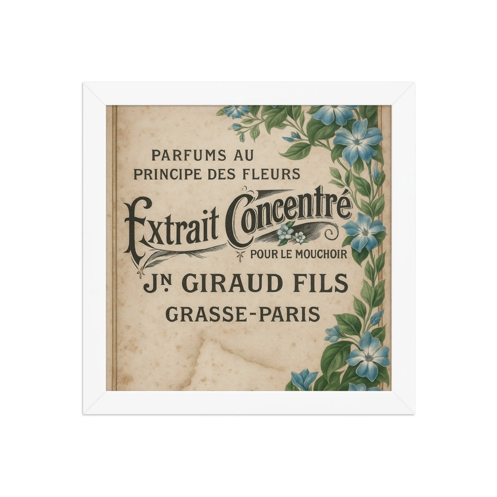 Vintage French Extrait Concentré Framed Print